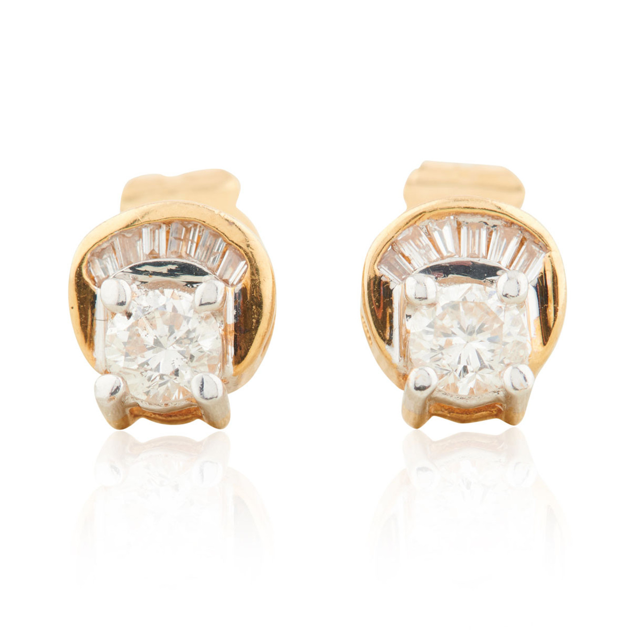 Baguette Diamond Cluster Earrings 1/5 ct tw Sterling Silver | Kay